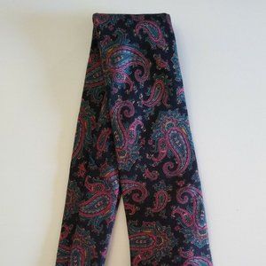 Vintage Silk Necktie Paisley On Black by Damon Made in USA.
